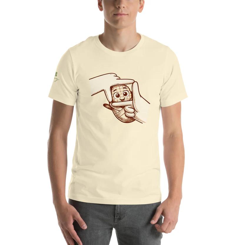 Valió Máiz Oficial Pancho Bebé - Camiseta beige manga corta unisex