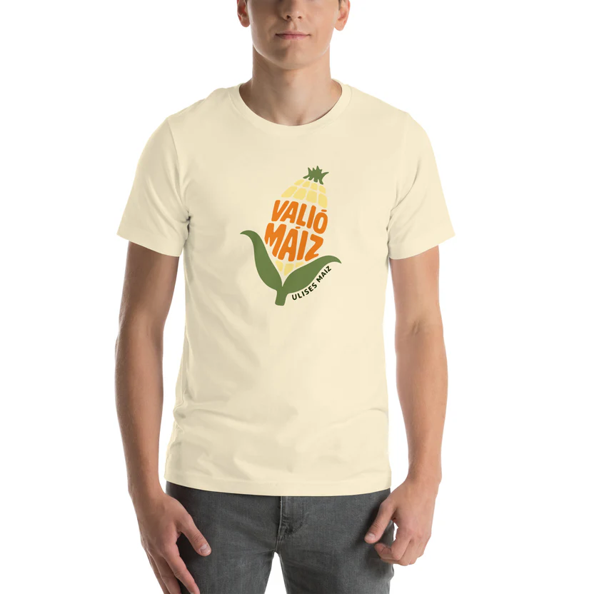 Valió Máiz Oficial Logo grande - Camiseta beige manga corta unisex