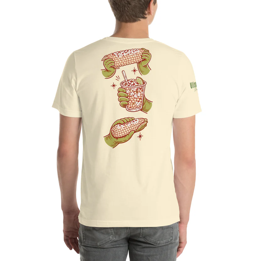 Valió Máiz Oficial - Camiseta beige de elotes manga corta unisex