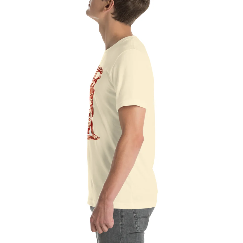 Valió Máiz Oficial Pancho Bebé en patines - Camiseta beige manga corta unisex