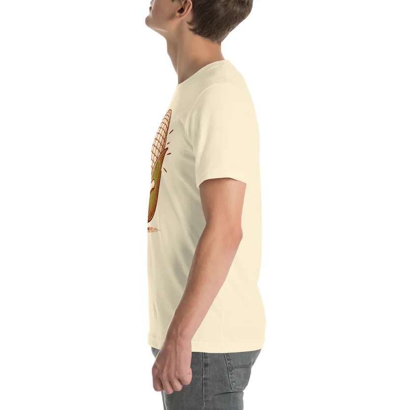 Valió Máiz Oficial Pancho Bebé con elote - Camiseta beige manga corta unisex