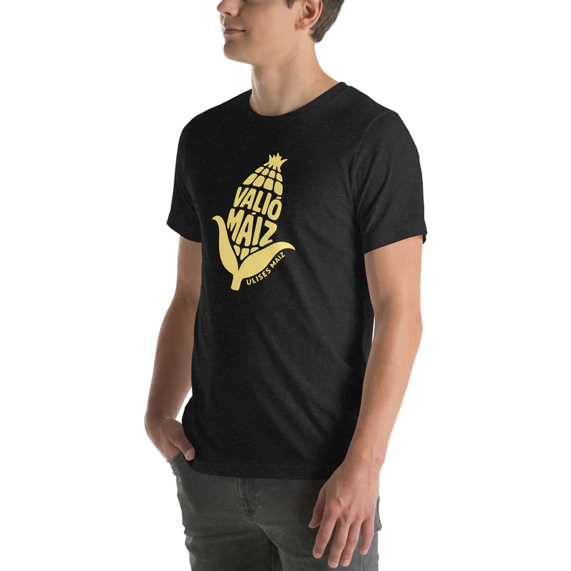 Valió Máiz Oficial logo amarillo - Camiseta negra manga corta unisex