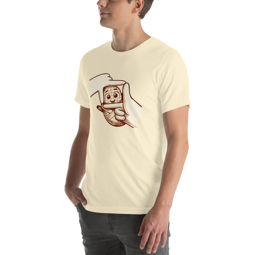 Valió Máiz Oficial Pancho Bebé - Camiseta beige manga corta unisex