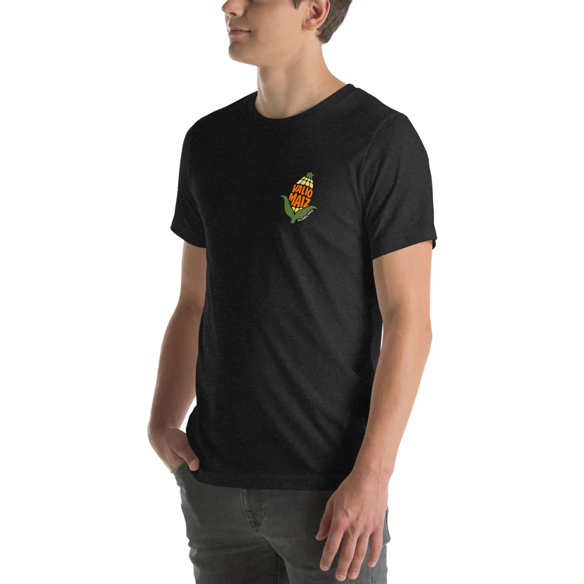 Valió Máiz Oficial - Camiseta negra de elotes manga corta unisex