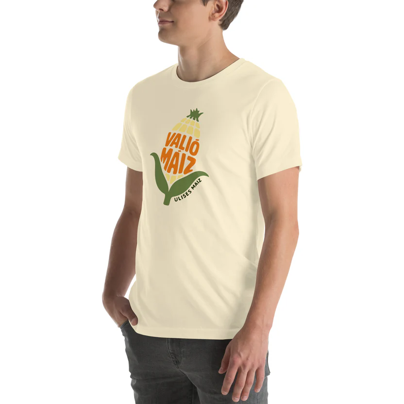Valió Máiz Oficial Logo grande - Camiseta beige manga corta unisex