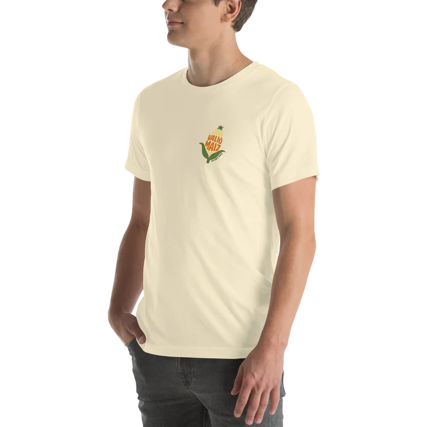 Valió Máiz Oficial - Camiseta beige de elotes manga corta unisex
