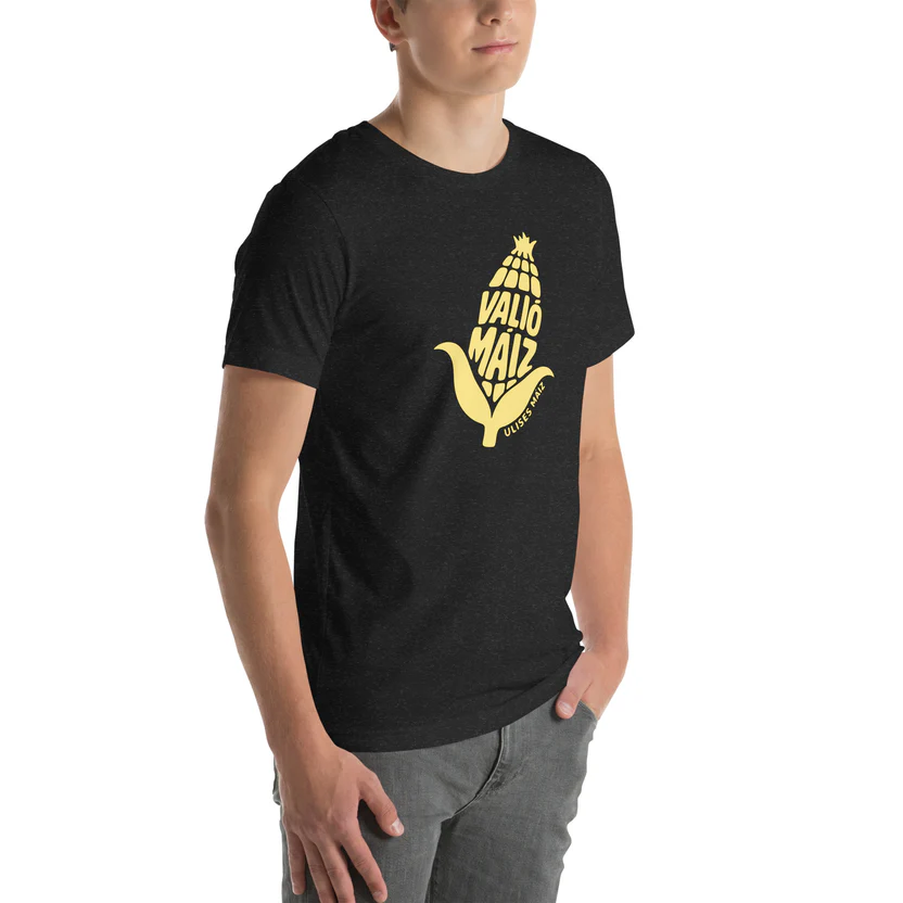 Valió Máiz Oficial logo amarillo - Camiseta negra manga corta unisex