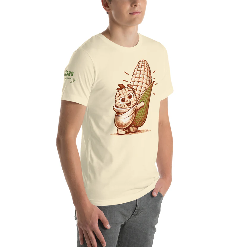 Valió Máiz Oficial Pancho Bebé con elote - Camiseta beige manga corta unisex