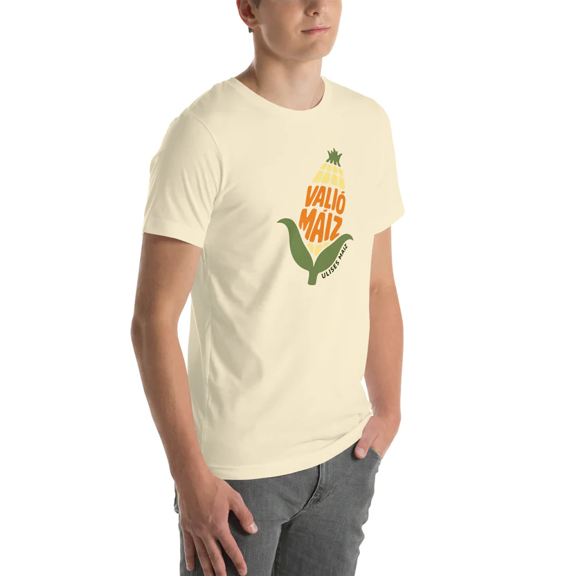 Valió Máiz Oficial Logo grande - Camiseta beige manga corta unisex