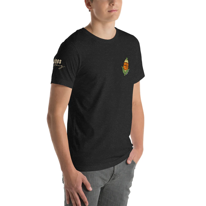 Valió Máiz Oficial - Camiseta negra de elotes manga corta unisex