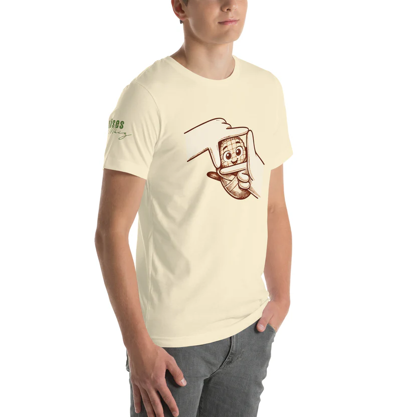 Valió Máiz Oficial Pancho Bebé - Camiseta beige manga corta unisex