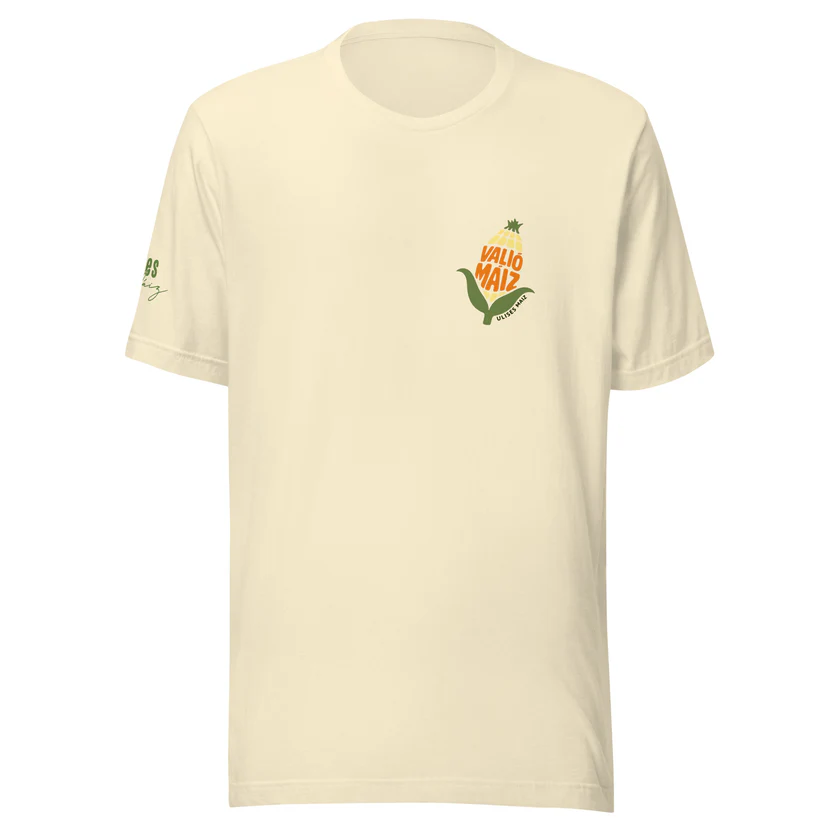 Valió Máiz Oficial - Camiseta beige de elotes manga corta unisex