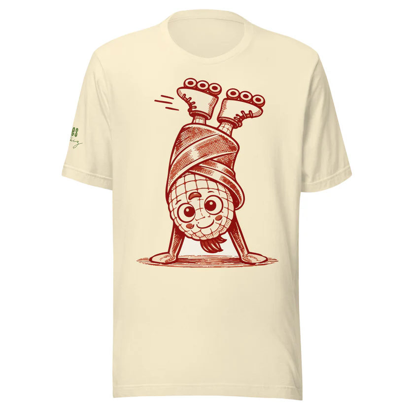 Valió Máiz Oficial Pancho Bebé en patines - Camiseta beige manga corta unisex