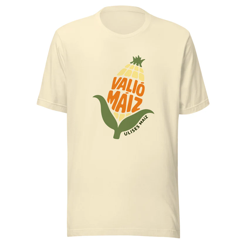 Valió Máiz Oficial Logo grande - Camiseta beige manga corta unisex